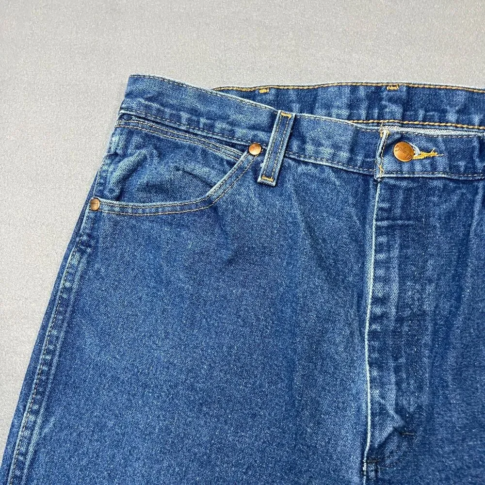 Wrangler Cowboy Cut Jeans Men's 36 x 36 Blue Dark Wash Straight Leg Comfortable